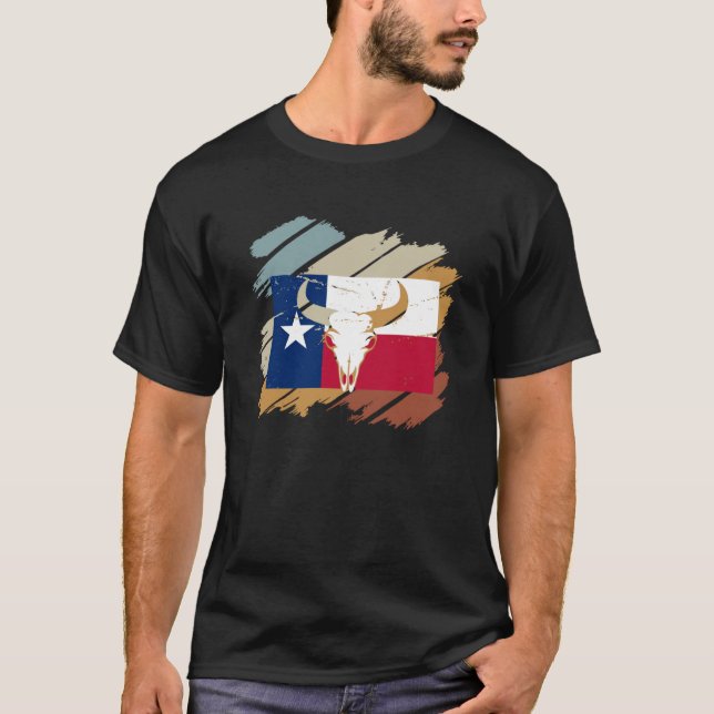 Camiseta Texas Huston San Antonio Howdy Longhorn Rodeo Ala (Frente)