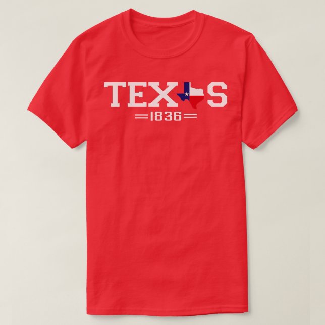 Camiseta Texas Independence Day 1836 Texas Flag (Frente do Design)