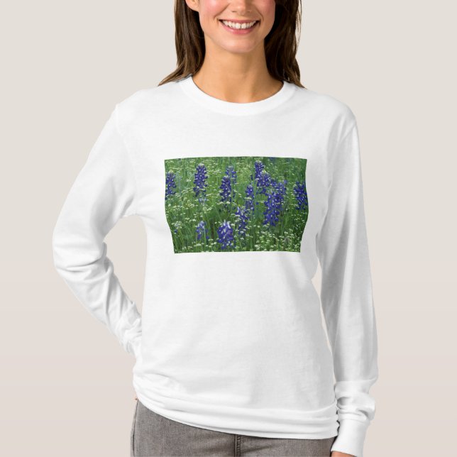 Camiseta Texas, Lago Buchanan. Texas Bluebonnet e Wild (Frente)