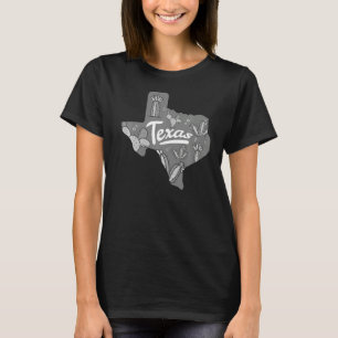 Camiseta Texas Map Floral Cactus Bonito Estado do Texas
