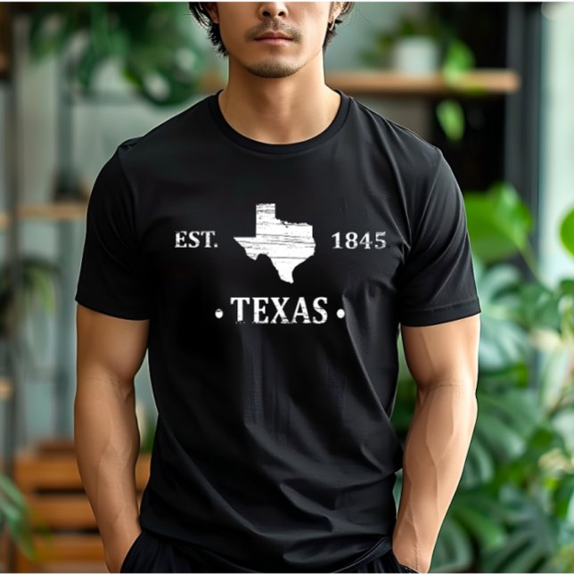 Camiseta Texas mapeia branco o estado de estrela solitária (Criador carregado)