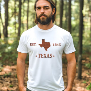 Camiseta Texas mapeia o estado de estrela solitária