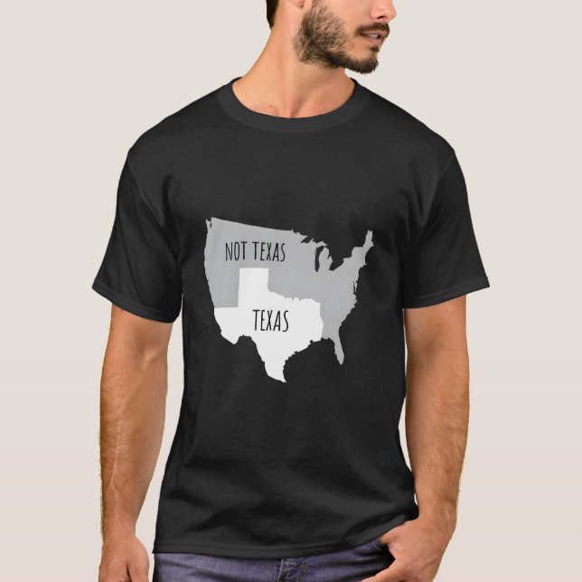 Camiseta Texas Não Texas Com Mapa da América (Frente)