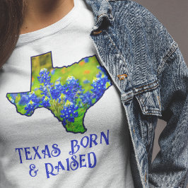 Camiseta Texas Nascer e estado de Bluebonnets levantado no