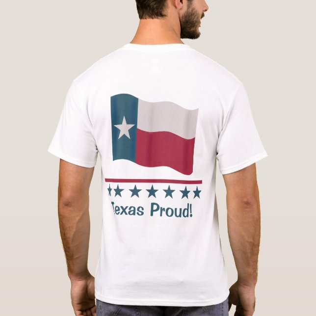 Camiseta Texas Orud Waving Long Star Flag Back Design (Verso)