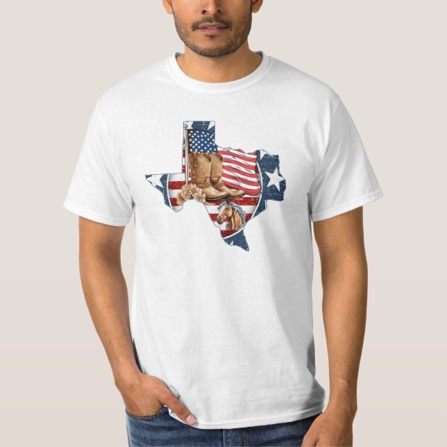 Camiseta Texas Patriótico dos EUA (Frente)