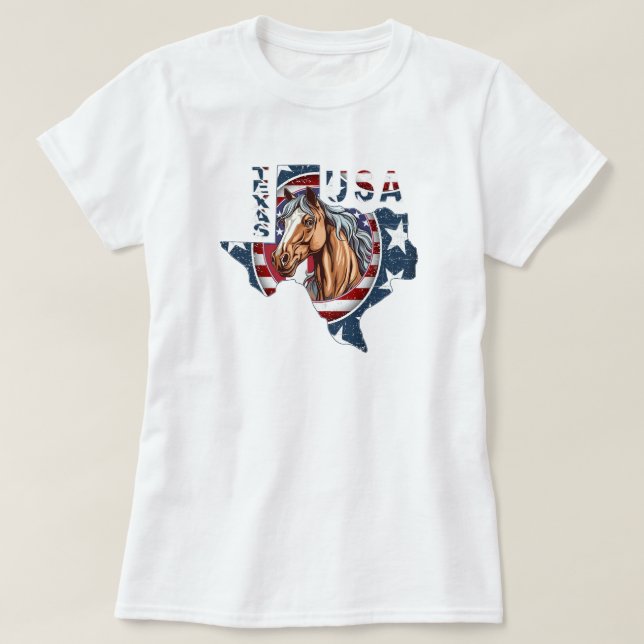 Camiseta Texas Patriótico dos EUA (Frente do Design)