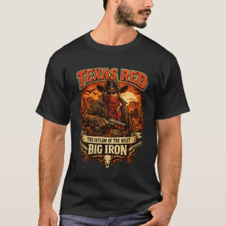 Camiseta Texas Red – Design Lendário de Cowboy Fora da Lei