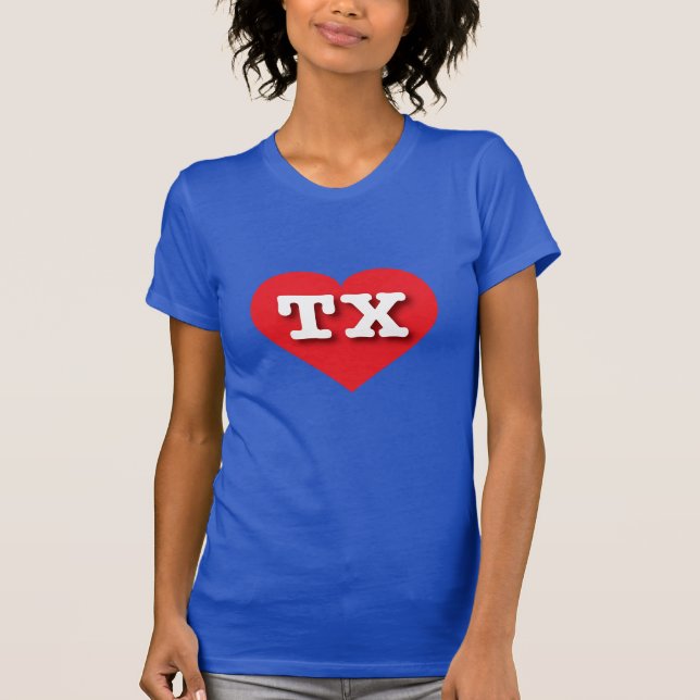Camiseta Texas Red Heart - Eu adoro TX (Frente)