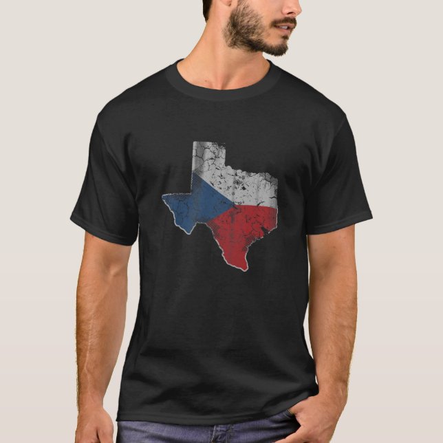 Camiseta Texas República Checa Bandeira Czechia Bohemia Vin (Frente)