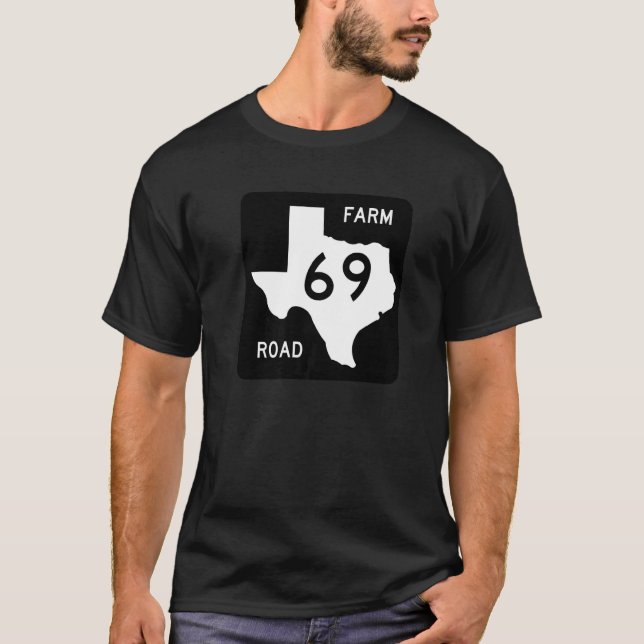 Camiseta Texas Road Sign Fazenda 69 Viagem Country Roads US (Frente)