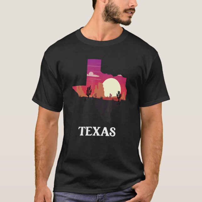 Camiseta Texas Shaped Desert Scenery Estados Unidos (Frente)