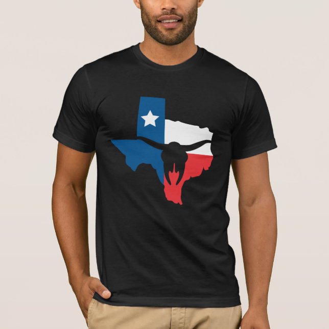 Camiseta Texas State Flag Longhorn silhueta (Frente)