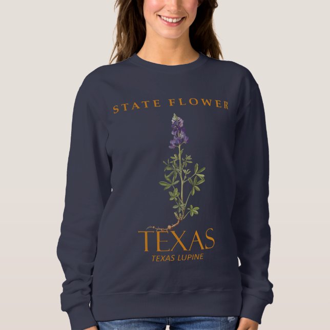 Camiseta Texas Território Flor Lupinus texensis (Frente)