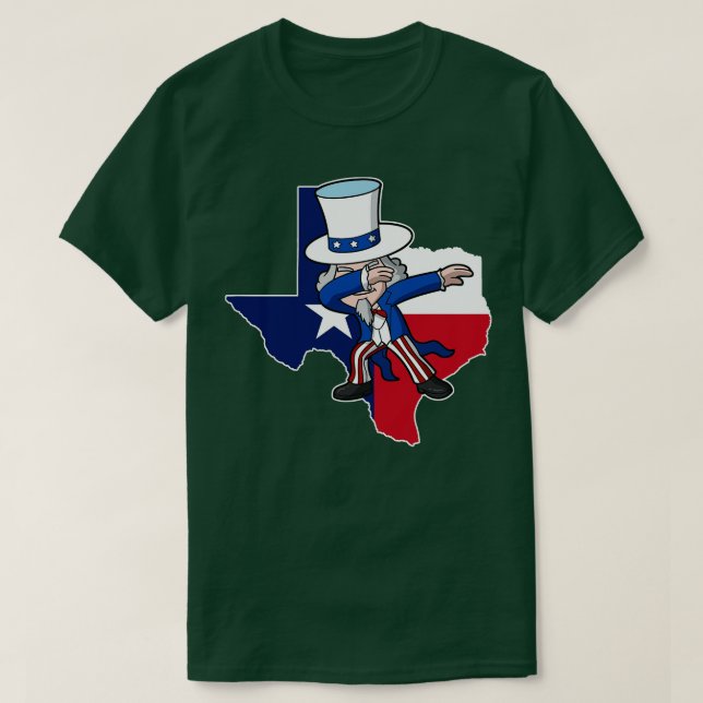 Camiseta Texas Tio Sam Texan 4 de julho Patriótico dos EUA (Frente do Design)