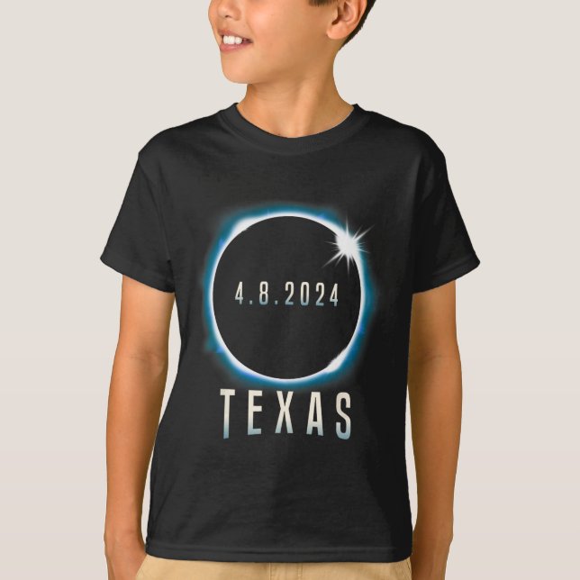 Camiseta Texas Total Solar Eclipse 2024 Blue April 8 Men Wo (Frente)