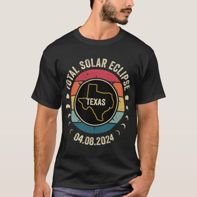 Camiseta Texas Total Solar Eclipse 2024 Totalidade American (Frente)