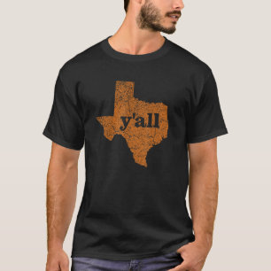 Camiseta Texas Women Men Yall Texas State Map Vintage