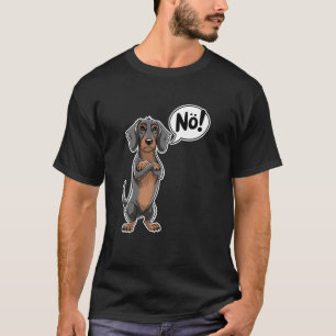 Camiseta Têxil Dacshund Arameado Teimoso NÃO Teckel Cão Caç