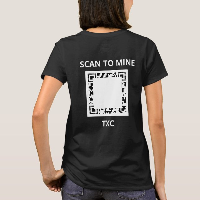 Camiseta Texit Coin Scan TO MINE QR CODED Official Logo  (Verso)