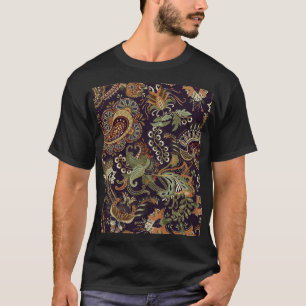 Camiseta Têxtil Colorido de Paisley: Design de Vintagem Étn