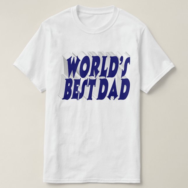 Camiseta Texto 3d azul escuro do melhor Pai (Frente do Design)