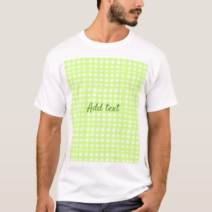 Camiseta Texto adicional personalizado do ginham de xadrez