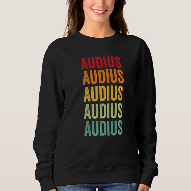 Camiseta Texto Arco-íris Audius Crypto (Frente)