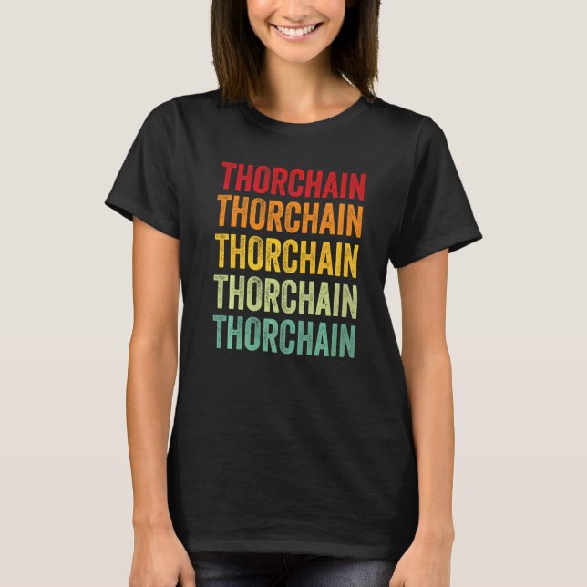 Camiseta Texto Arco-íris Criptográfico Thorchain (Frente)