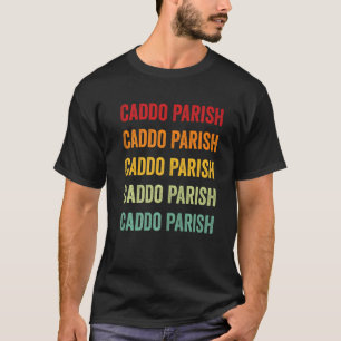 Camiseta Texto Arco-íris da Paróquia de Caddo Louisiana