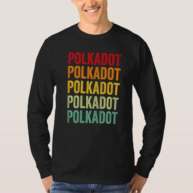 Camiseta Texto Arco-íris de Criptomoeda Polkadot (Frente)