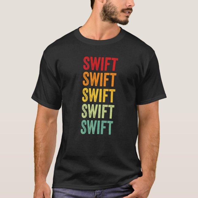 Camiseta Texto Arco-íris do Condado de Swift Minnesota (Frente)