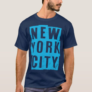 Camiseta Texto Azul Claro Nova Iorque