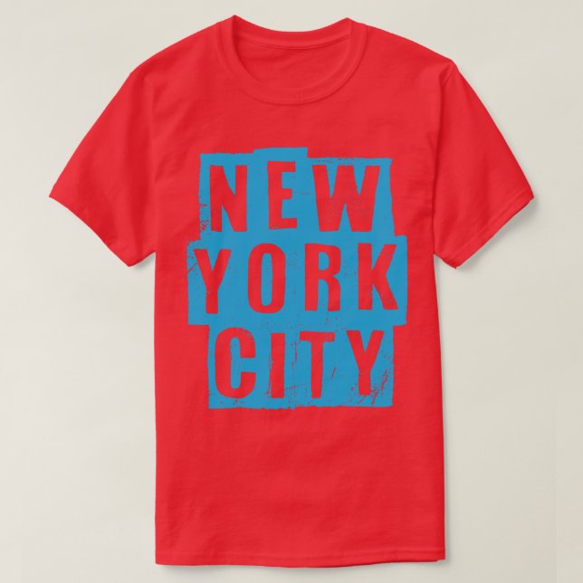 Camiseta Texto Azul Claro Nova Iorque (Frente do Design)