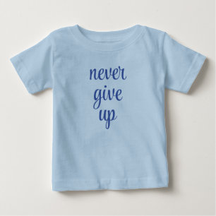Camiseta Texto Azul Customizado Na Moda Nunca Desista Engra