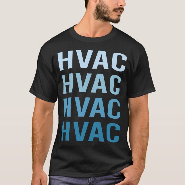 Camiseta Texto Azul HVAC (Frente)