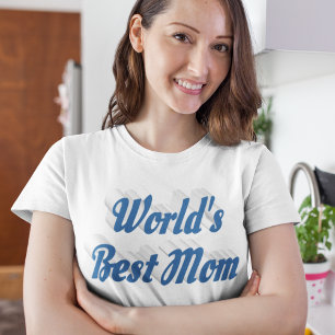 Camiseta Texto azul-mar da mãe