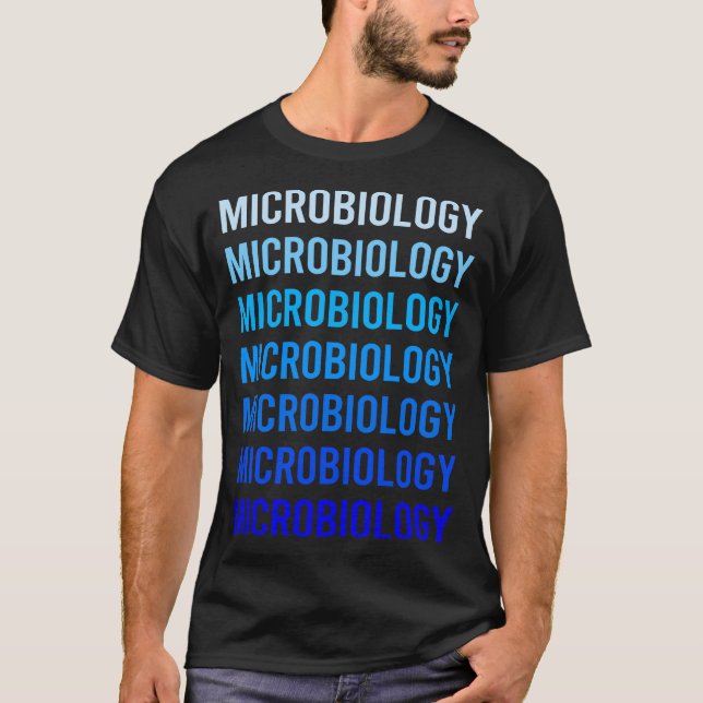 Camiseta Texto Azul Microbiologia Microbiologista (Frente)