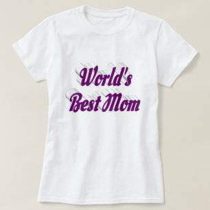 Camiseta Texto azul roxo da mãe