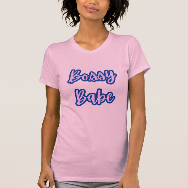 Camiseta Texto bonito de Babe Azul +Destaque para Mulheres (Frente)