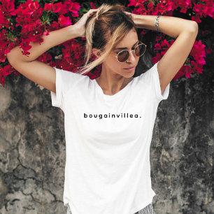 Camiseta Texto Bougainvillea personalizado moderno preto
