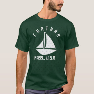 Camiseta Texto Branco A do Barco de Navegação de Chatham Ma