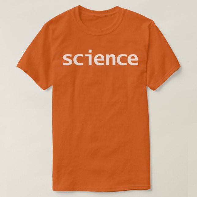 Camiseta Texto Branco da Ciência da Tipografia Mínima (Frente do Design)