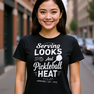 Camiseta Texto Branco da Pickleball - Presente Engraçado Pe
