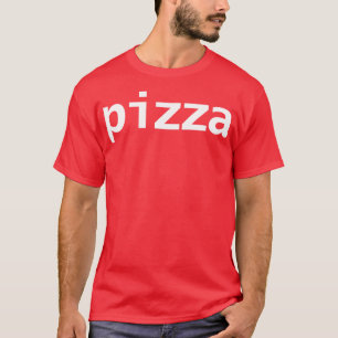 Camiseta Texto Branco da Pizza de Tipografia Mínima