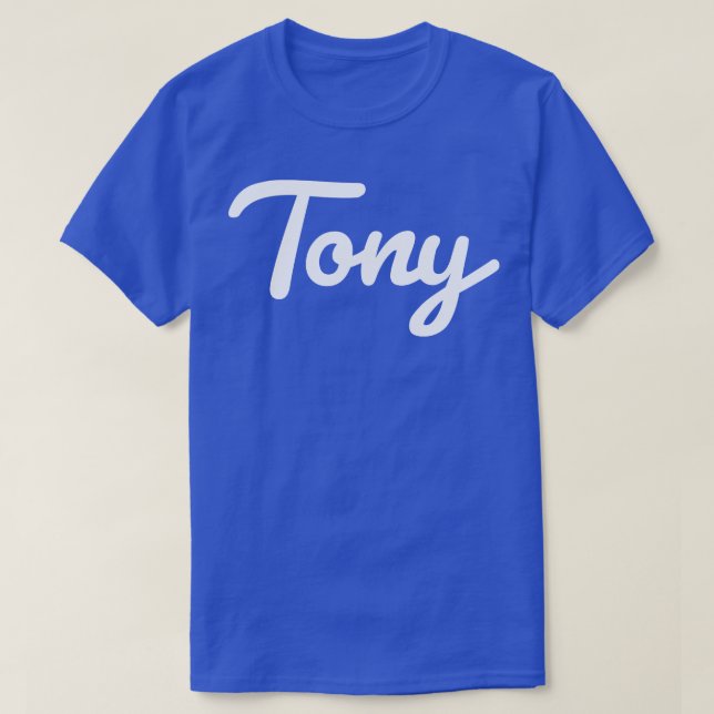 Camiseta Texto Branco da Tipografia Cursiva de Tony (Frente do Design)