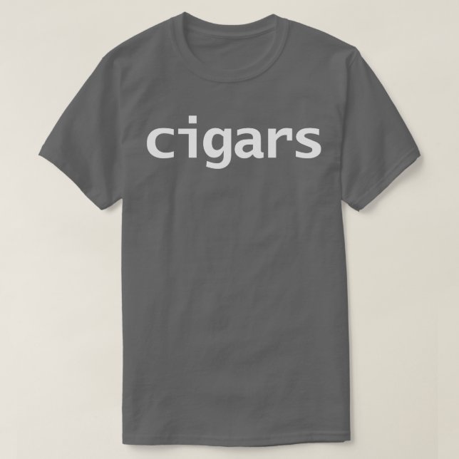 Camiseta Texto Branco da Tipografia Mínima de Cigarros (Frente do Design)