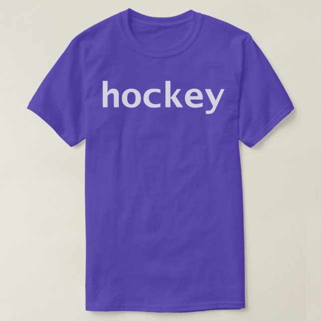 Camiseta Texto Branco da Tipografia Mínima de Hockey (Frente do Design)