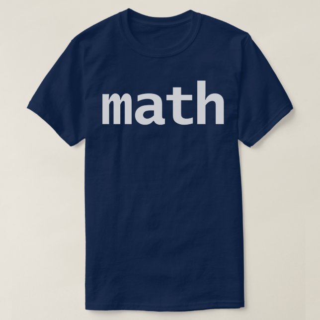 Camiseta Texto Branco da Tipografia Mínima de Matemática (Frente do Design)