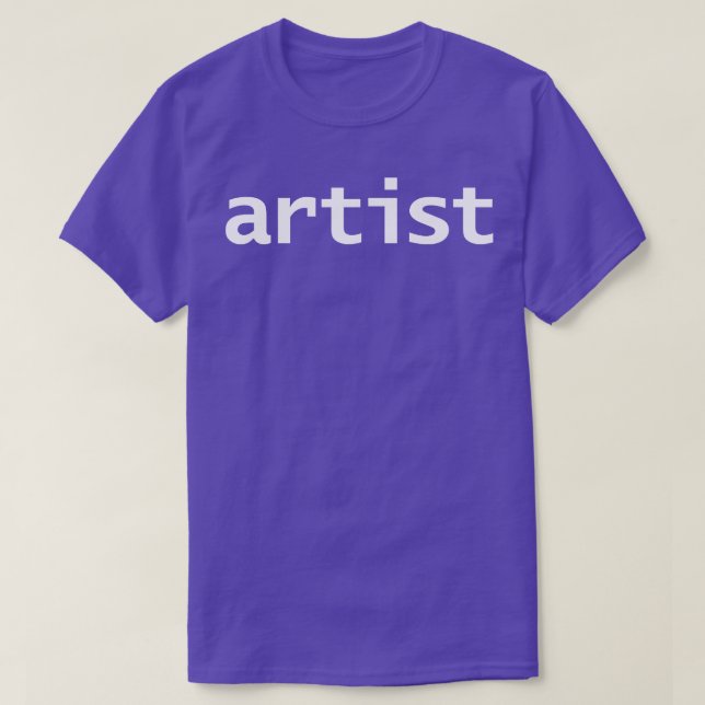 Camiseta Texto Branco da Tipografia Mínima do Artista (Frente do Design)